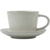 House Doctor Pion Kaffeetasse 0,23 l Grau mit Untersetzer