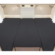 BettwarenShop Spannbettlaken Baumwolle-Jersey-Elasthan 2 Längsbetten + Mittelteil anthrazit