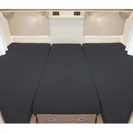 BettwarenShop Spannbettlaken Baumwolle-Jersey-Elasthan 2 Längsbetten + Mittelteil anthrazit