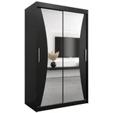 abiks möbel Schwebetürenschrank MONACO 120 x 200 x 62 cm Schwarz