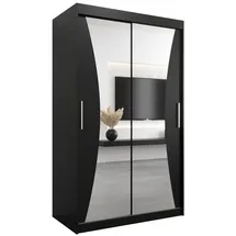 abiks möbel Schwebetürenschrank MONACO 120 x 200 x 62 cm Schwarz