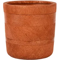 Beliani Blumentopf Ton und Glasfaser Rund 36 cm mit