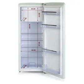 DOMO DO91701R Retro-Kühlschrank (218 l, 1445 mm hoch, Mintgrün)