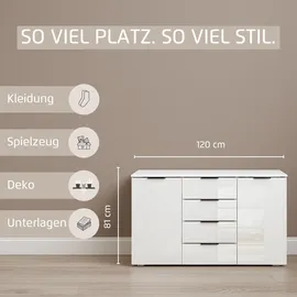 OTTO home Kombikommode 120 x 81 x 42 cm Eiche Artisan / Beige