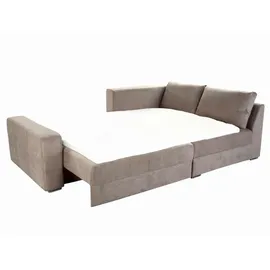 luma-home Ecksofa-Dauerschläfer Hellbraun, Textil, 3-Sitzer, Füllung: Kaltschaum, L-Form,L-Form, 260x181 cm, Wohnzimmer, Sofas & Couches, Wohnlandschaften, Ecksofas