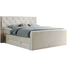 MKS Meble MKS boxspringbett Beige, Textil, 2-Sitzer, H4, Rechteckig, 140x200 cm, Schlafzimmer, Betten, Boxspringbetten
