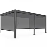 Oviala Pergola, Grau, Metall, Rechteckig, 266x250x574 cm, Sonnen- & Sichtschutz, Pavillons & Pergolas