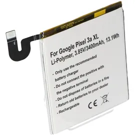 AccuCell Akku passend für Google Pixel 3a XL, Li-Polymer, 3,85V, 3400mAh, 13,1Wh, built-in, ohne Werkzeug