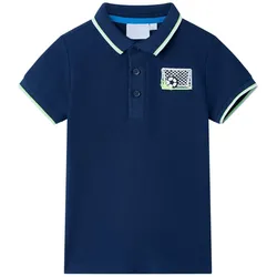 Kinder-Poloshirt Marineblau 92 – Klassisch & bequem mit Fußball-Stickerei - 92
