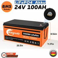 24V 100AH Lithium Batterie LiFePO4 100A BMS für Wohnmobil Solaranlage Boot Solar