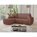 silape Ecksofa Jazz mit Schlaffunktion und Bettkasten - Bouclé-Stoff - L-Form Couch, Polstersofa, Schlafsofa, Sofagarnitur, Bettsofa (Rosa (Coral 45), Ec... - Rosa
