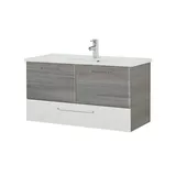 Sconto Waschtischunterschrank Friesach ¦ grau ¦ Maße (cm): B: 96 H: 51 T: 44