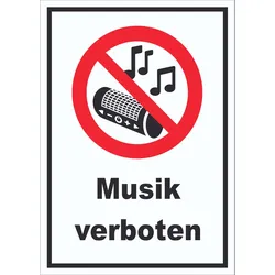 Schild Musik verboten A0 (841x1189mm)