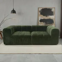 Big-Sofa DOMO COLLECTION "Ghent Megasofa in 2 Breiten, modern", grün, B:220cm H:72cm T:113cm, 100% Polyester, Sofas, Mit Taschenfederkern und Kassettensteppung, Topseller