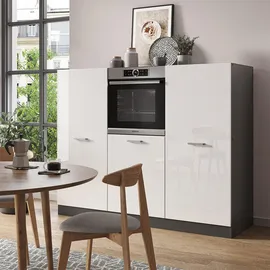 Vicco Küchenblock Weiß Hochglanz/Anthrazit 180 cm ohne Arbeitsplatte