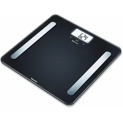 Körper-Analyse-Waage BEURER "BF 600 Pure", schwarz (schwarz, silber), PersonenwaagenB:30cm H:2,1cm T:30cm, Glas, Kunststoff, B:30cm H:2,1cm T:30cm