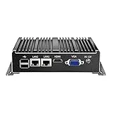 UDPTCP Fanless Mini PC, Industrial PC, Mini Computer Dual Core N2840, 4K HD+VGA, 2Gigabit Ethernet, USB, Mini Desktop PC 2 RS232 COM, WiFi/Win10/Linux, NO RAM NO SSD (4GB RAM 64GB SSD)