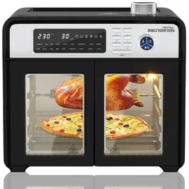 Best Direct® Minibackofen Chef O Matic Double Door Oven, XXL Heißluft Backofen, Airfryer ohne Öl, 28 Liter, 1700 Watt schwarz