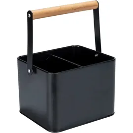 Wenko Utensilienkorb Baco schwarz 16 x 18 x 25 cm