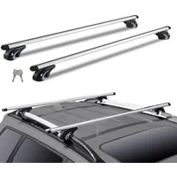 Vevor Dachträger Universal Dachgepäckträger Auto Alu Querträger 90 kg Tragkraft, für erhöhte Seitenschiene mit Lücke, passend Innenabstand des