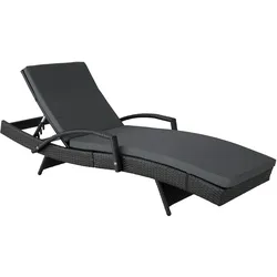 TECTAKE Aluminium Rattan Sonnenliege Océane