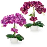 Kunstorchidee PASCH® Orchidee künstlich wie echt (40cm) in Hochglanz-Keramiktopf Orchidee, PASCH lila