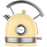 Cecotec ThermoSense 420 Light Yellow. Fassungsvermögen 1,8 Liter, 2200 W, Temperaturanzeige, 360o Basis, Edelstahl, Vintage-Stil, Gelb