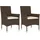 vidaXL Gartenstuhl mit Kissen 54,7 x 62,7 x 23,9 cm braun 2 St.