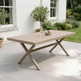 Idimex ISOLA Gartentisch 180 x 100 x 76 cm Champagne/Greige