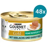 Purina x 85g Feine Pastete Seelachs & Karotte Gourmet Gold Katzenfutter nass