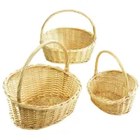 Kobolo Dekoratives Geschenkkorb-Set Präsentkorb aus geflochtener Weide -hell- 3