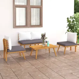 vidaXL Modell 15 Loungeset mit Auflagen braun
