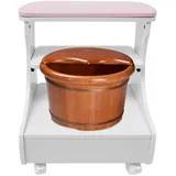 Fußstütze Pediküre Fußruhe schminkhocker fussbad Maniküre Möbel Trolley für Fußbad Fußbad Hocker mit Rädern Hause Salon Gebrauch 52*41*55 cm Beinstütze Fußpflege Nagel Salon Spa Massage (Rosa)