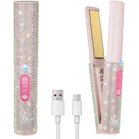 HUAJUN Mini Glätteisen Kabellos, Titan Haarglätter mit 5000mAh Akku, 2 in 1 Tragbares Klein Reise Glätteisen Locken und Glätten, Reiseglätteisen Hair Straightener 2S Schnellheizung 3 Temp Max 410°F