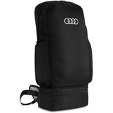 Audi collection 3152200100 Rucksack faltbar Gürteltasche Hüfttasche Faltrucksack Tasche Ringe Logo, schwarz