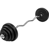 MOVIT Hantel Set SZ Curlstange 23,5kg Curlset Langhantel Hantelscheiben Gewichte - Schwarz