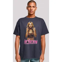 T-Shirt F4NT4STIC "Britney Spears", Herren, Gr. L, blau (navy), Obermaterial: 100% Baumwolle, casual, oversize, Rundhals, Kurzarm ohne Bündchen, Shirts, Streetwear Fashion