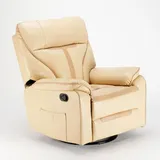 Relax Schaukelsessel Sissi Mit Fußstütze Und 360-drehung, Kunstleder - Beige