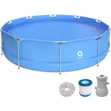 Avenli Frame Pool Set rund 360 x 76 cm blau inkl. Filterpumpe und Reparaturset