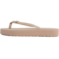 Tommy Hilfiger Damen Flip Flops Elevated Chic Beach Sandal mit Plateau, Braun (Claystone), 37