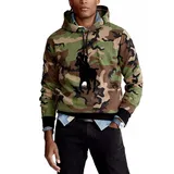 Polo Ralph Lauren Hoodie Kapuzen Sweatshirt Camo Double Knit Allover-Tarnmuster, gefütterte Kapuze, Kordelzug, Big Pony Stickerei L