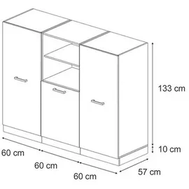 Vicco Küchenzeile R-Line 180 cm Anthrazit Hochglanz