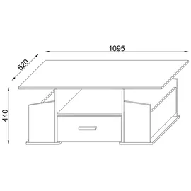 VCM Couchtisch Junata beige Eiche 52 x 44 cm