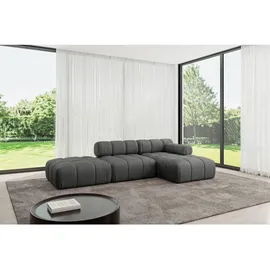 altdecor Ecksofa modulares Sofa Lizur-L1 - 285x160x70 cm Dunkelgrau Velours