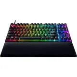 Razer Huntsman V2 Tenkeyless (Red Switch) - Optische Gaming-Tastatur ohne Ziffernblock (Lineare Optische Switches, Doubleshot PBT-Tastenkappen, Handballenauflage) QWERTY US-Layout | Schwarz