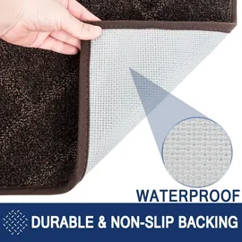 FCSDETAIL Fußmatte 60x90cm Dunkelbraun rutschfest waschbar