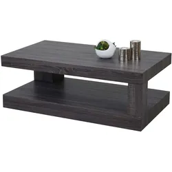 Couchtisch MCW-A32, Wohnzimmertisch, 3D-Struktur, 40x110x60cm ~ schwarze Eicheoptik