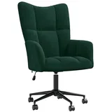 vidaXL Relaxsessel 61 x 69 x 69 cm Dunkelgrün Samt mit Rollen