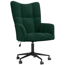 vidaXL Relaxsessel 61 x 69 x 69 cm Dunkelgrün Samt mit Rollen