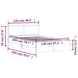 vidaXL 120 x 200 cm Grau